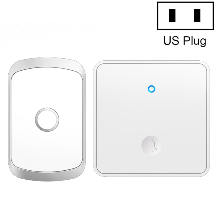 CACAZI FA50 1 For 1 Push-button Self-generating Wireless Doorbell, Plug:US Plug(White)