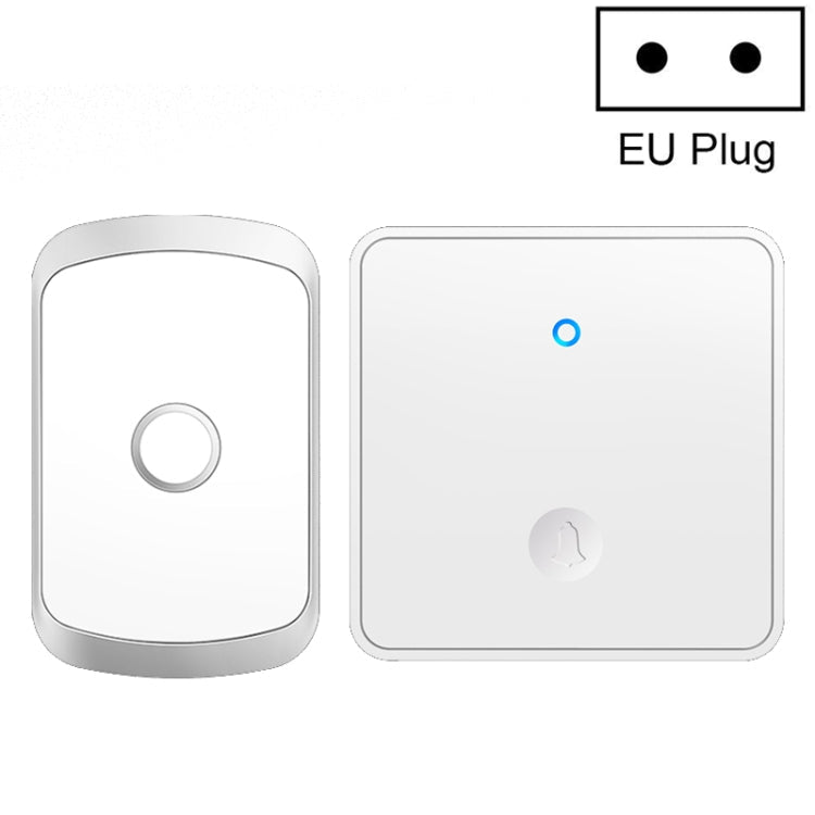 CACAZI FA50 1 For 1 Push-button Self-generating Wireless Doorbell, Plug:EU Plug(White)