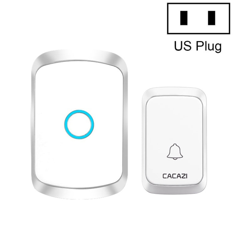 CACAZI A50 1 For 1 Wireless Music Doorbell without Battery, Plug:US Plug(White)