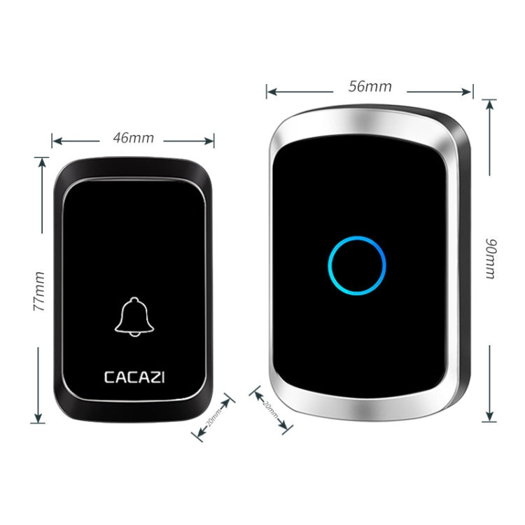 CACAZI A50 1 For 1 Wireless Music Doorbell without Battery, Plug:US Plug(White)
