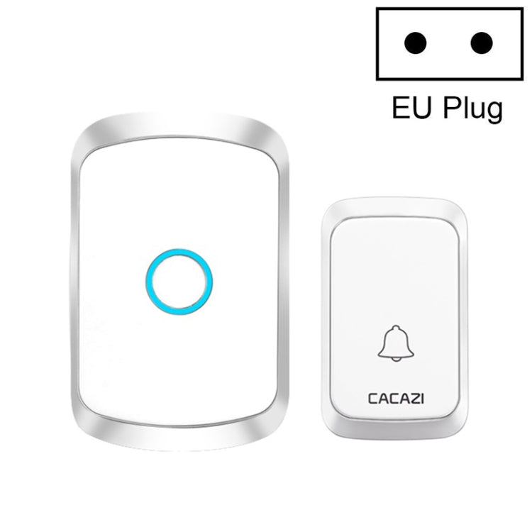 CACAZI A50 1 For 1 Wireless Music Doorbell without Battery, Plug:EU Plug(White)