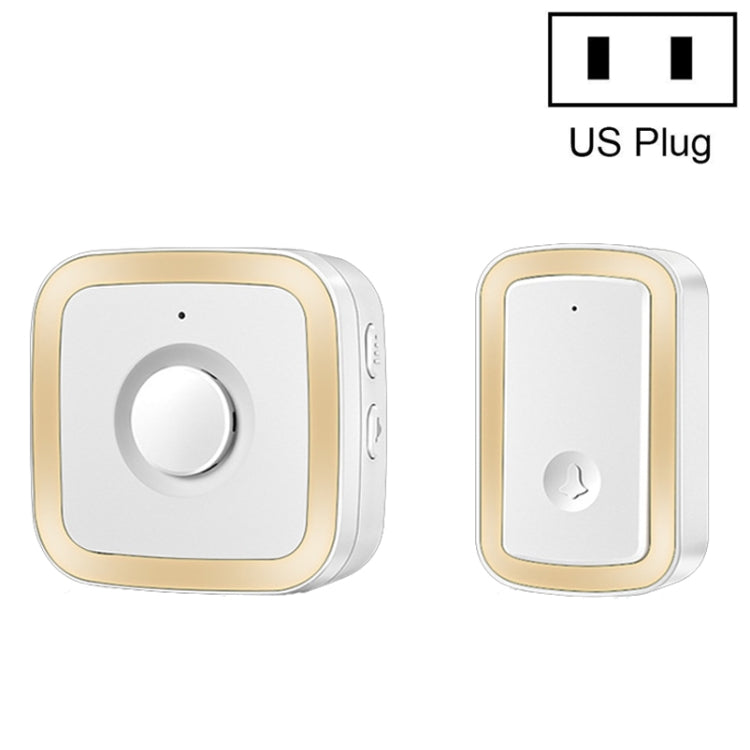 CACAZI A58 1 For 1 Smart Wireless Doorbell without Battery, Plug:US Plug(Gold)