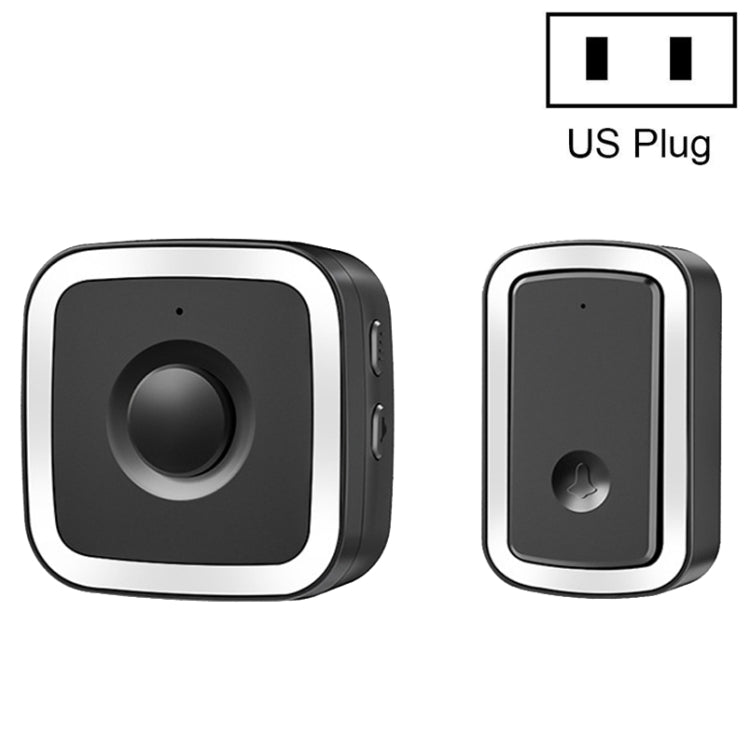 CACAZI A58 1 For 1 Smart Wireless Doorbell without Battery, Plug:US Plug(Black Silver)
