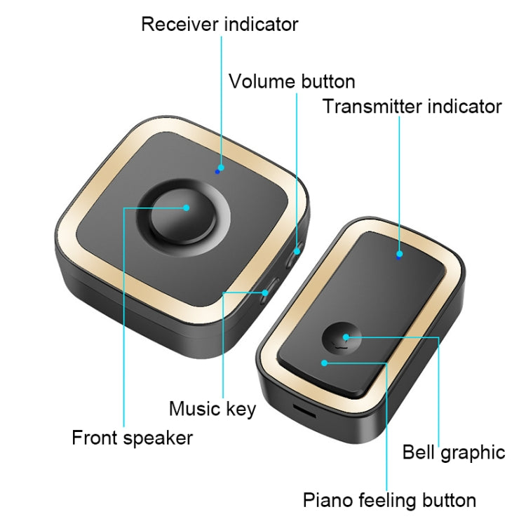 CACAZI A58 1 For 1 Smart Wireless Doorbell without Battery, Plug:UK Plug(Silver)
