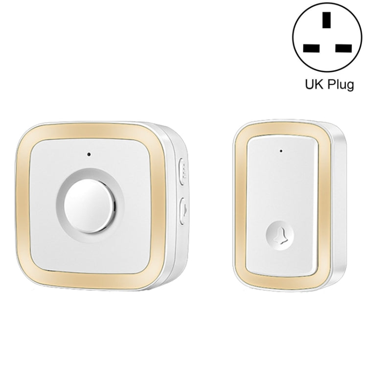 CACAZI A58 1 For 1 Smart Wireless Doorbell without Battery, Plug:UK Plug(Gold)