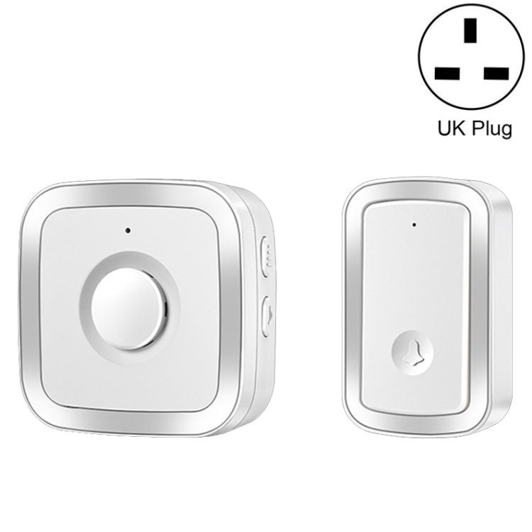 CACAZI A58 1 For 1 Smart Wireless Doorbell without Battery, Plug:UK Plug(Silver)