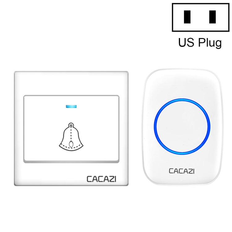 CACAZI H10 1 For 1 Wireless Smart Doorbell without Battery, Plug:US Plug(White)