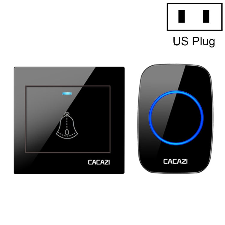 CACAZI H10 1 For 1 Wireless Smart Doorbell without Battery, Plug:US Plug(Black)