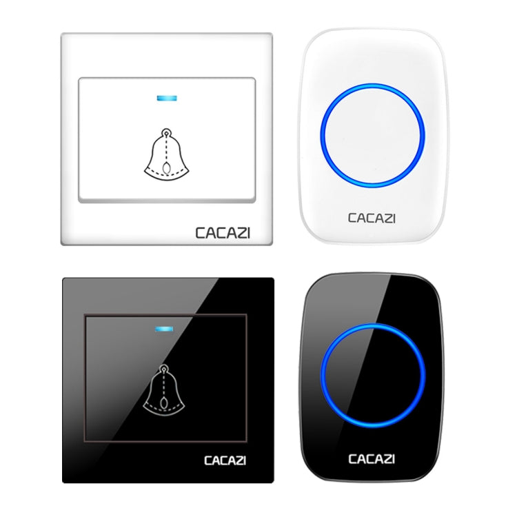 CACAZI H10 1 For 1 Wireless Smart Doorbell without Battery, Plug:US Plug(White)