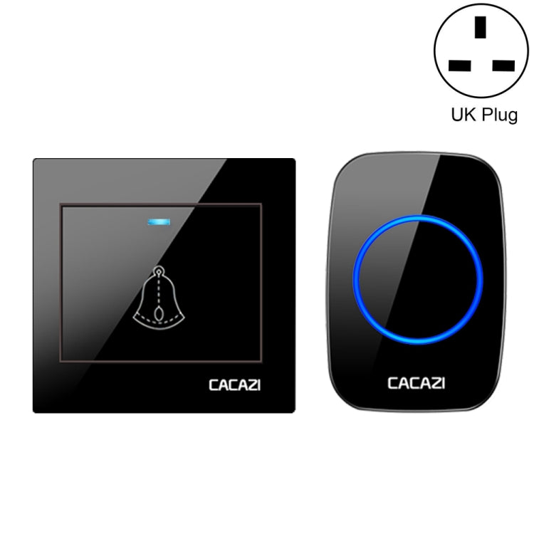 CACAZI H10 1 For 1 Wireless Smart Doorbell without Battery, Plug:UK Plug(Black)
