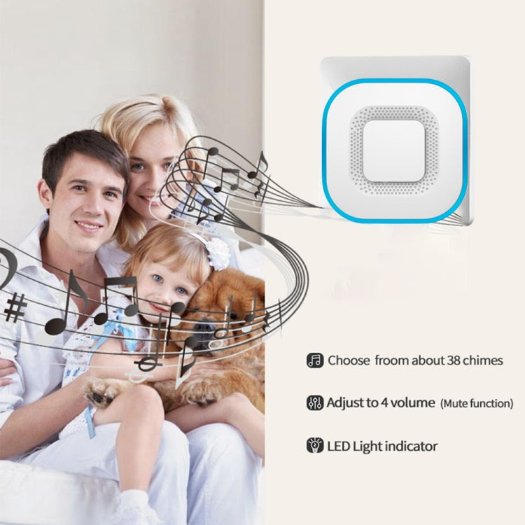 CACAZI V028F Wireless Music Doorbell without Battery, Plug:EU Plug(White)