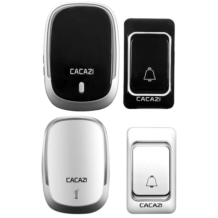 CACAZI Smart Waterproof Music Wireless Doorbell Multifunctional Pager, Style: US Plug(Silver)