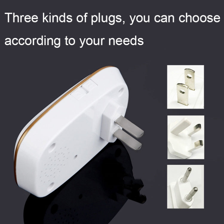 CACAZI Smart Waterproof Music Wireless Doorbell Multifunctional Pager, Style: US Plug(Silver)