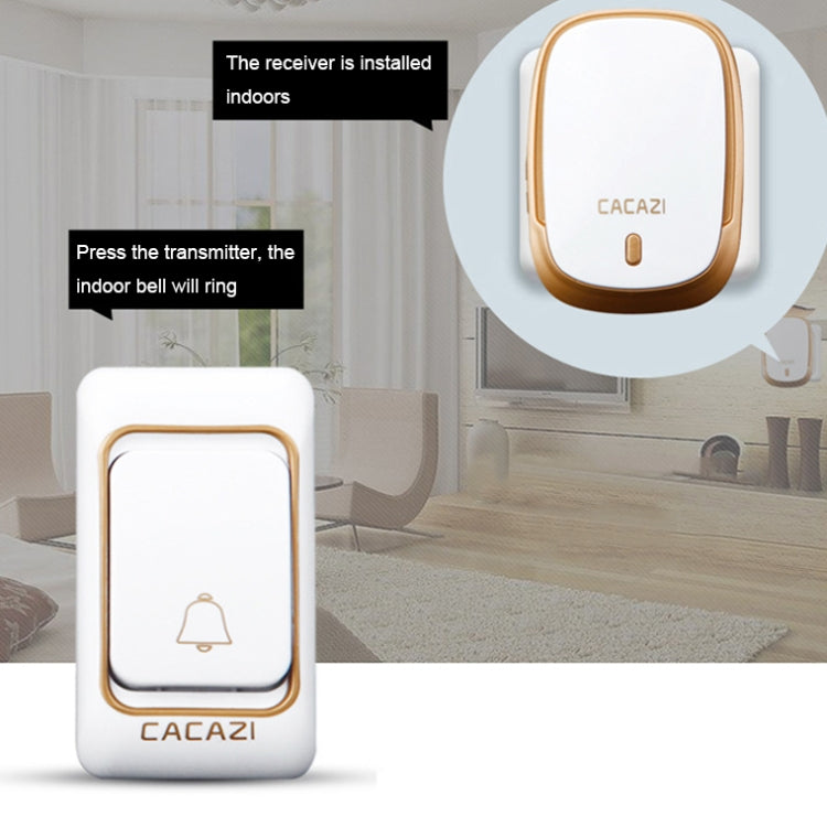 CACAZI Smart Waterproof Music Wireless Doorbell Multifunctional Pager, Style: UK Plug(Black)