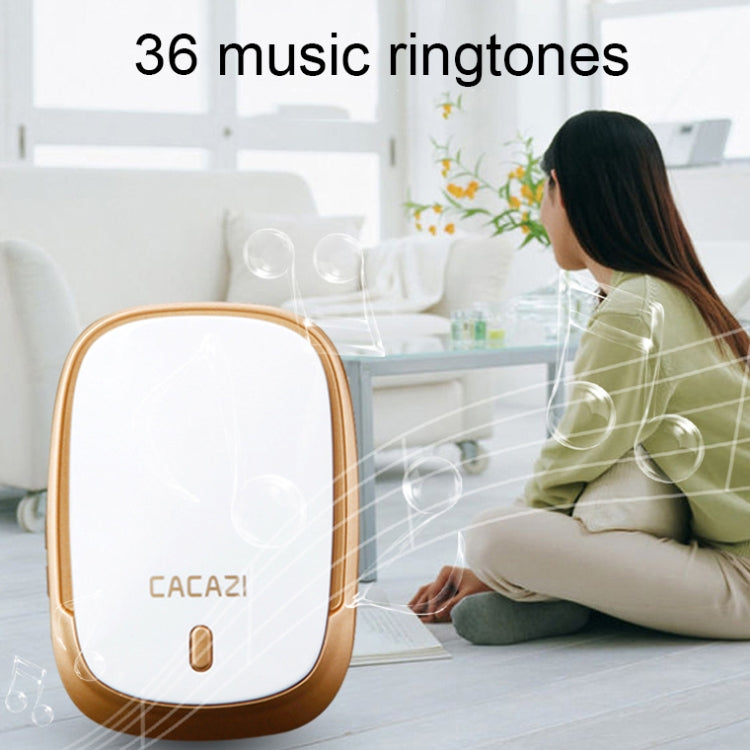 CACAZI Smart Waterproof Music Wireless Doorbell Multifunctional Pager, Style: EU Plug(Black)