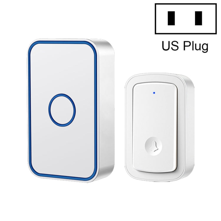 CACAZI A19 1 For 1 Wireless Music Doorbell without Battery, Plug:US Plug(White)