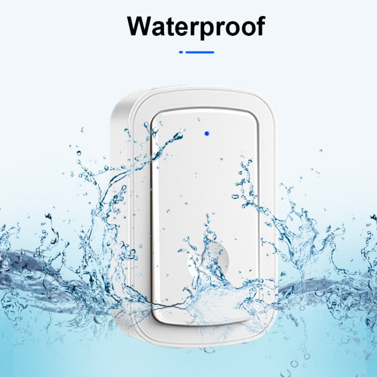 CACAZI A19 1 For 1 Wireless Music Doorbell without Battery, Plug:UK Plug(White)