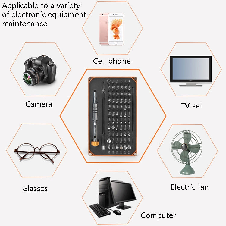 Obadun 9801 68 In 1 Screwdriver Set Manual Batch Glasses Screwdriver Hardware Repair Tool(Wood Grain Box)