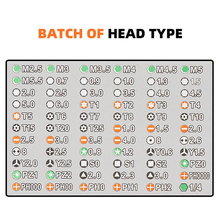 Obadun 9801 68 In 1 Screwdriver Set Manual Batch Glasses Screwdriver Hardware Repair Tool(Wood Grain Box)