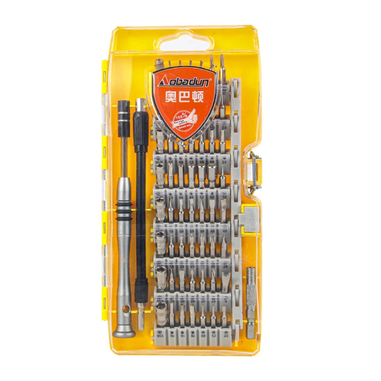 Obadun 9800 58 in 1 Screwdriver Set Manual CRV Batch Mobile Phone Disassembly Glasses Repair Tool(Yellow)
