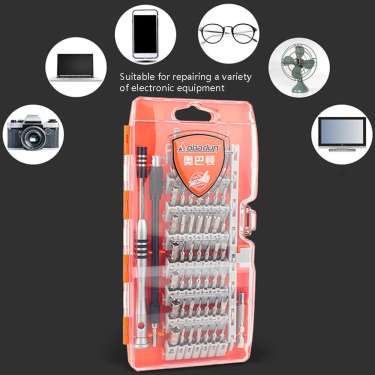 Obadun 9800 58 in 1 Screwdriver Set Manual CRV Batch Mobile Phone Disassembly Glasses Repair Tool(Orange)