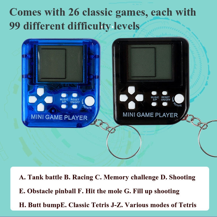 4 PCS Handheld Mini Game Console Toy Classic Brick Game Console with Keychain(Random Color)