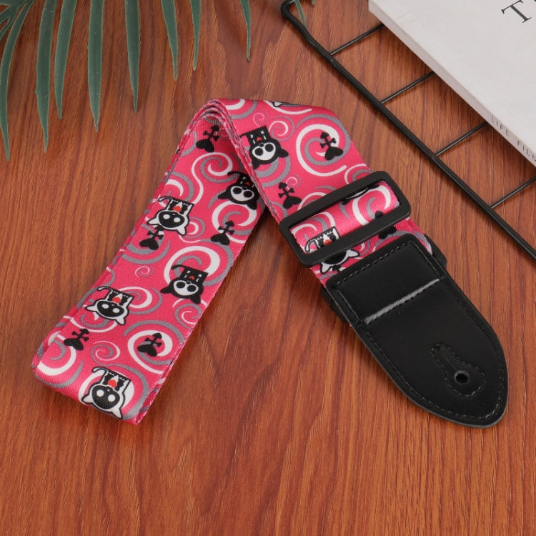 3 PCS Printed Ukulele Guitar Strap, Length: 85-135cm(Pink Panda)