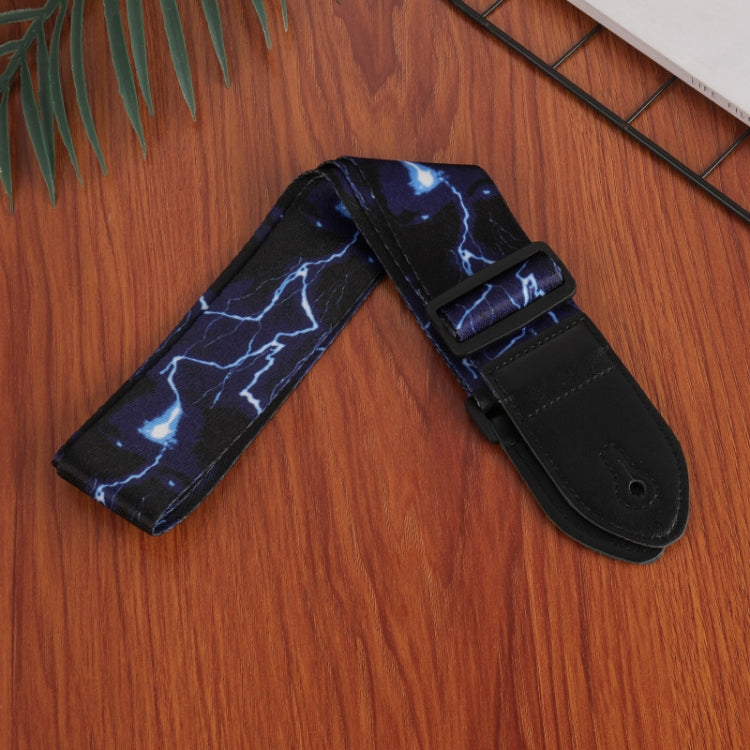 3 PCS Printed Ukulele Guitar Strap, Length: 85-135cm(Blue Flash)