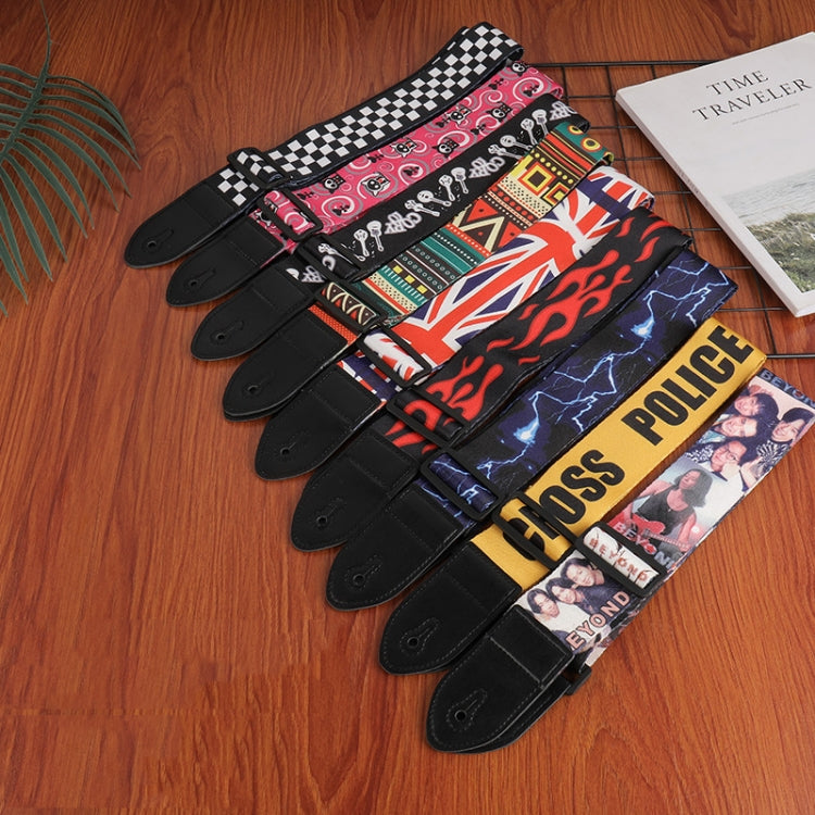 3 PCS Printed Ukulele Guitar Strap, Length: 85-135cm(Pink Panda)