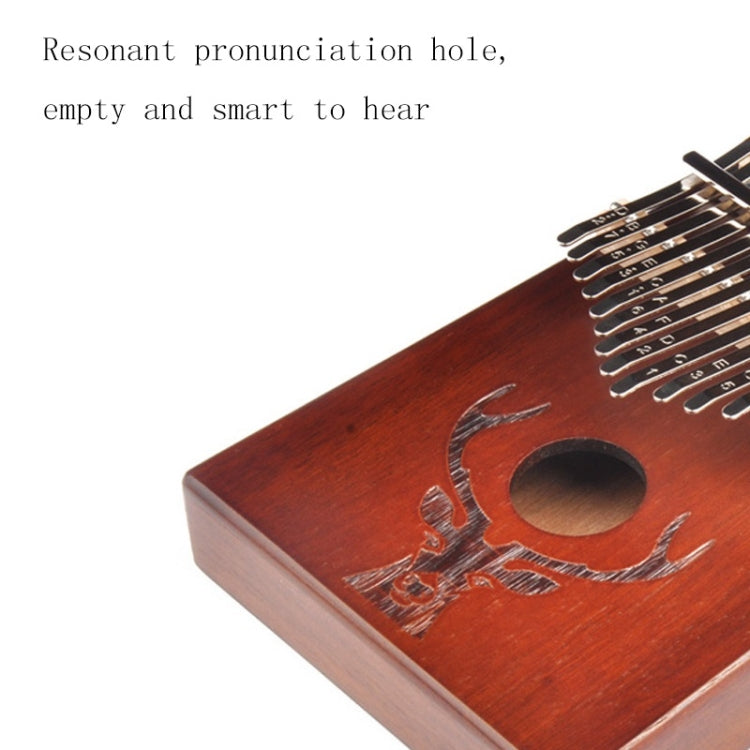 17-Tone Beginner Finger Piano Deer Head Kalimba Thumb Piano(Wooden Kit)