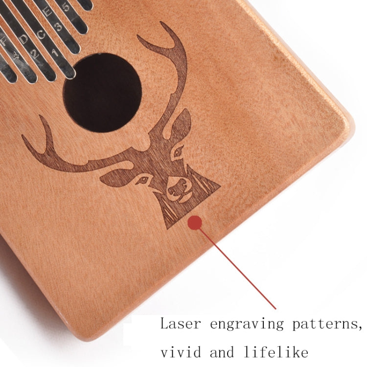 17-Tone Beginner Finger Piano Deer Head Kalimba Thumb Piano(Wooden Kit)