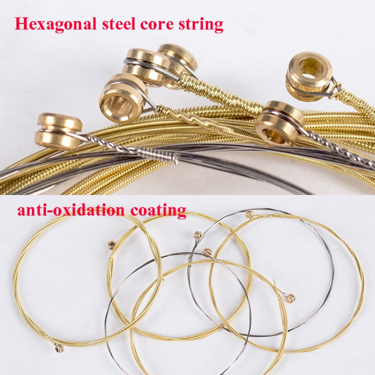 1 Set Folk Guitar Brass Strings Acoustic Guitar Set Strings 1-6(Red Packing 012)
