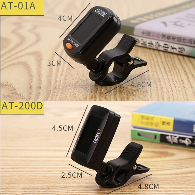 AROMA Guitar Tuner Ukulele Violin Bass Multi-Function Electronic Tuner, Colour:  AT-01A