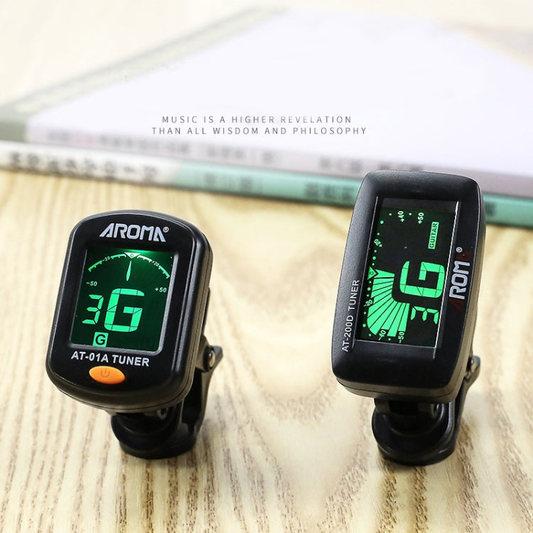 AROMA Guitar Tuner Ukulele Violin Bass Multi-Function Electronic Tuner, Colour:  AT-200D