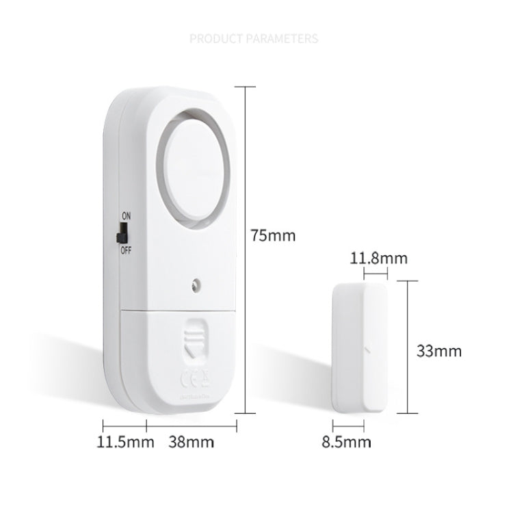 N911S Home Door Window Induction Alarm Household Door Magnetic Wireless Anti-Theft Alarm(Host + Magnetic Strip)