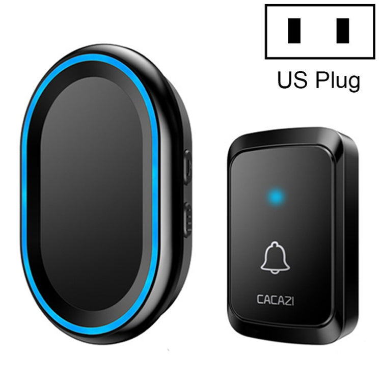 CACAZI A80 1 For 1 Wireless Music Doorbell without Battery, Plug:US Plug(Black)