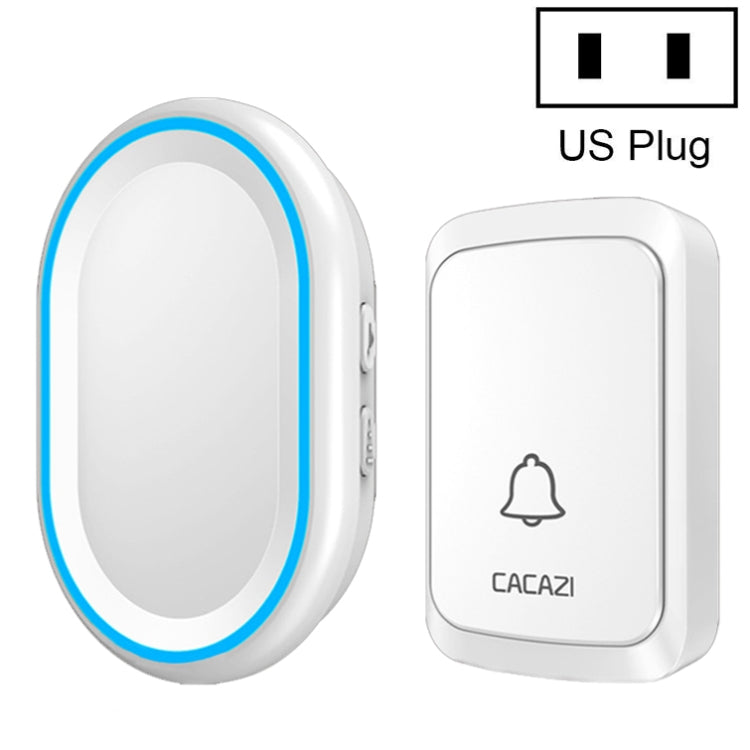 CACAZI A80 1 For 1 Wireless Music Doorbell without Battery, Plug:US Plug(White)