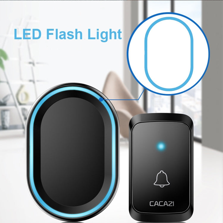 CACAZI A80 1 For 1 Wireless Music Doorbell without Battery, Plug:US Plug(Black)