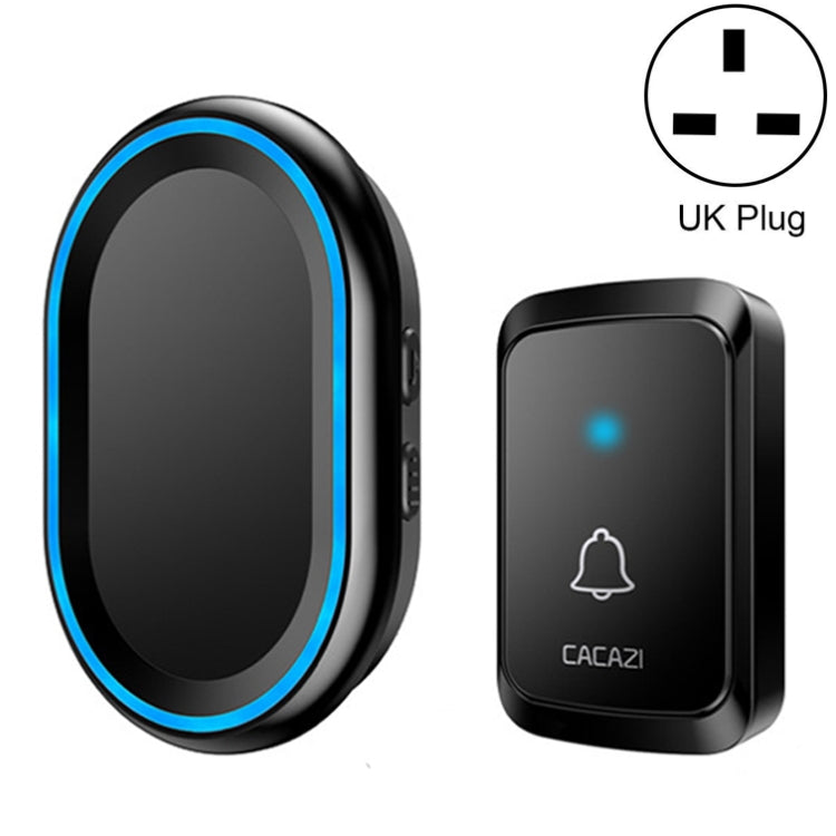 CACAZI A80 1 For 1 Wireless Music Doorbell without Battery, Plug:UK Plug(Black)