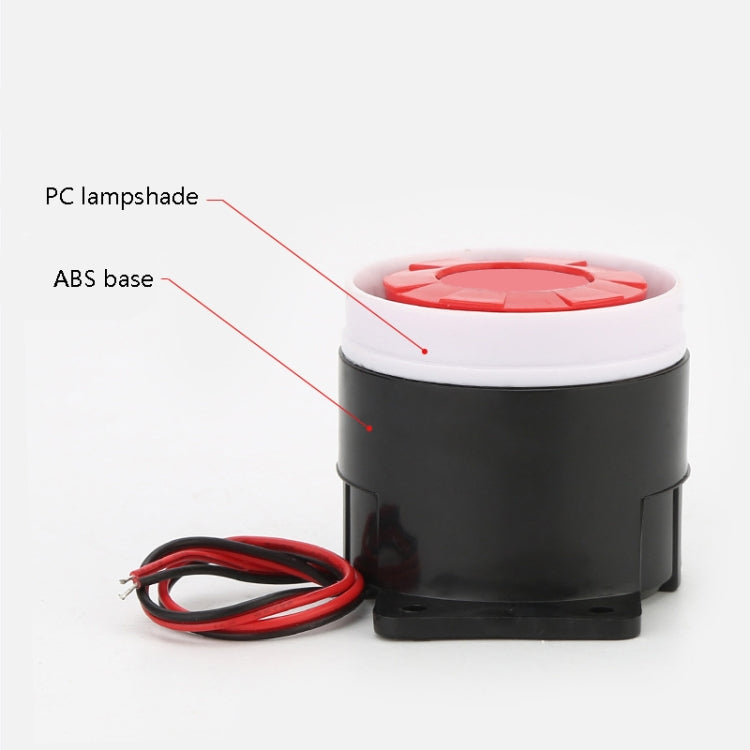BJ-1K High-Decibel Active Buzzer Dual Audio Electronic Siren Alarm Wall-Mounted Anti-Theft Buzzer, Voltage: 12V(Red White Black)