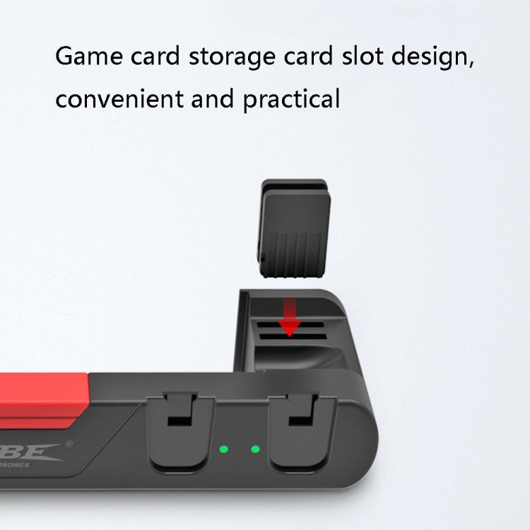DOBE TNS-0122 4 In 1 Gamepad Charging Dock For Switch OLED(Red Black)