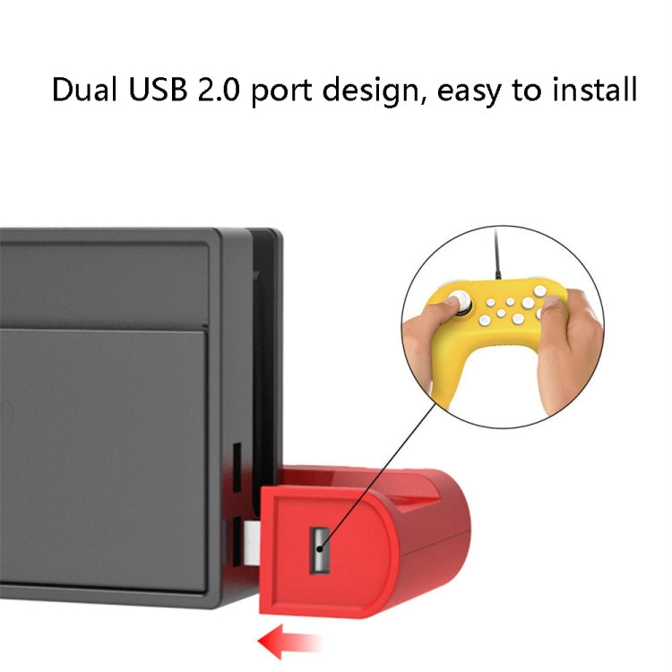 DOBE TNS-0122 4 In 1 Gamepad Charging Dock For Switch OLED(Red Black)