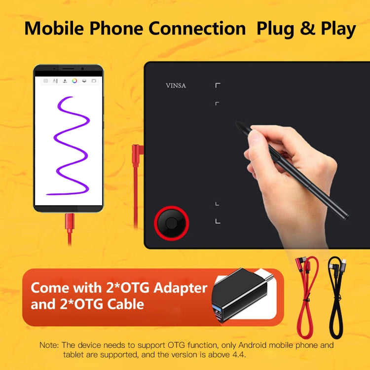 VINSA T608 Can Connected To Mobile Phone Hand-Painted Board, Style: Package 2