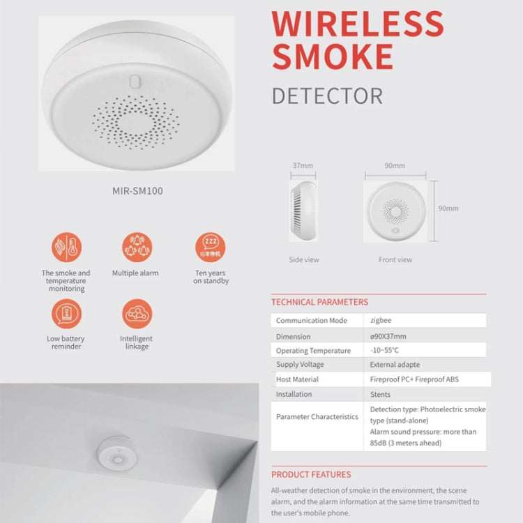 ZB-SMK-1 Smart Wireless Smoke Detector