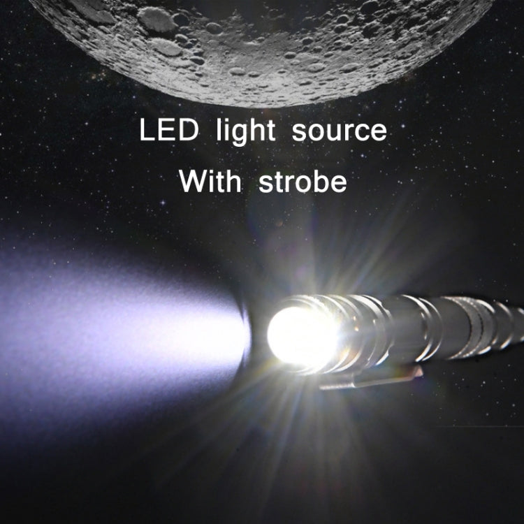 P08 Outdoor LED With Flashing Tungsten Steel Window Breaking Self-Defense Pen(Grey)