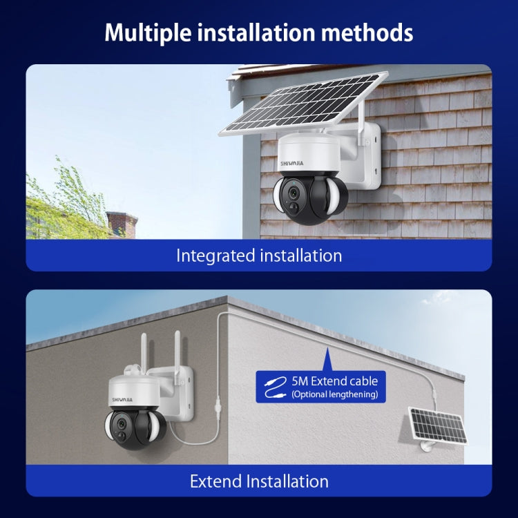 SHIWOJIA IP66 Waterproof WiFi Solar Dome IP Camera,  Support Two-way Audio & PIR Motion Detection & Night Vision & TF Card(1080P Graffiti Solar WiFi Version)