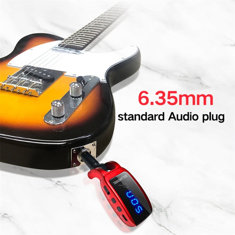 U12DX  6.35mm Jack Wireless Guitar Transmitter Receiver Rechargeable Adapter(Red)