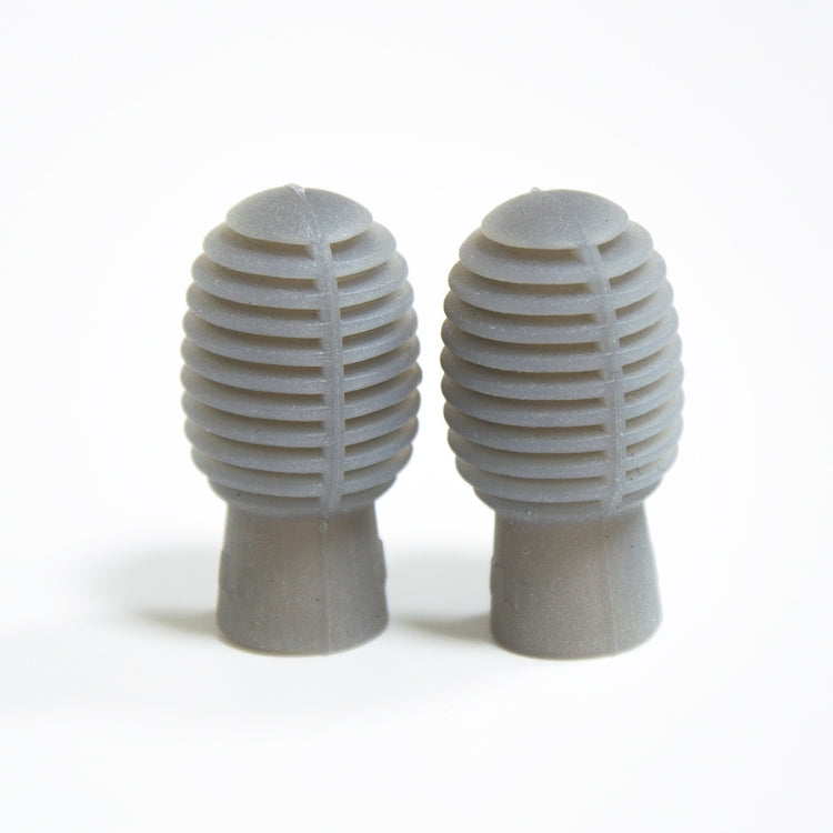 4 PCS / Set Drum Sticks Silicone Head Drum Cover Practice Drums Mute Protective Case(Gray)