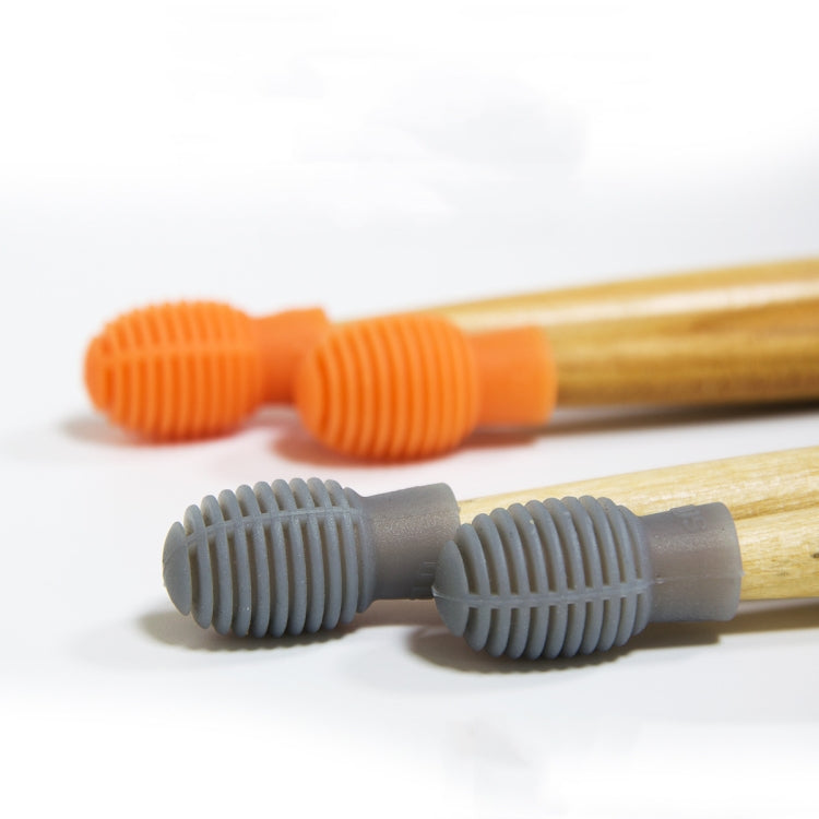 4 PCS / Set Drum Sticks Silicone Head Drum Cover Practice Drums Mute Protective Case(Gray)