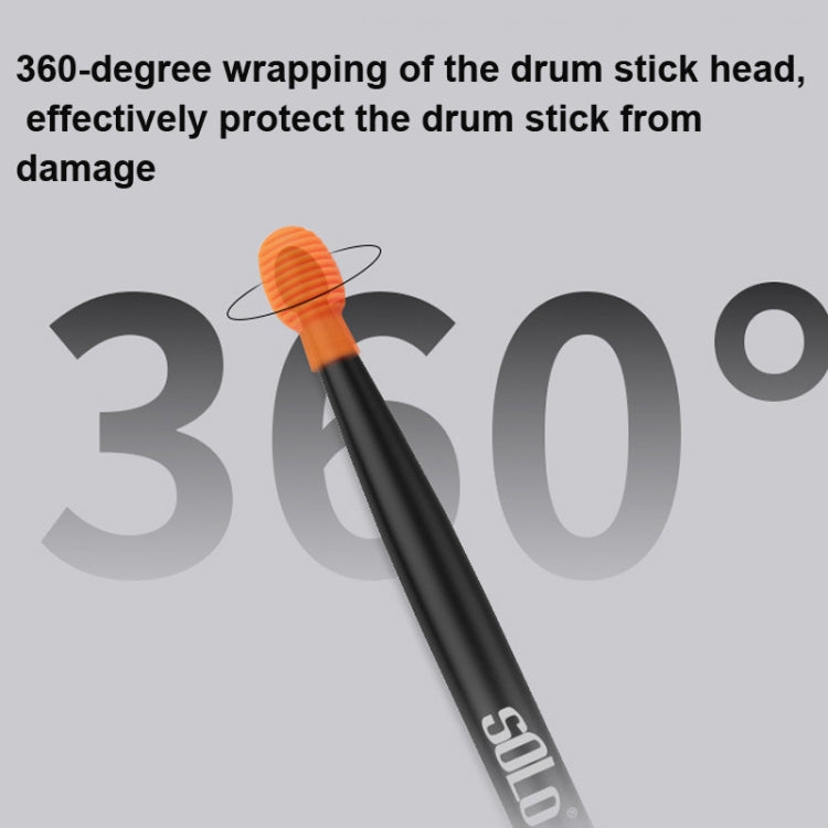 4 PCS / Set Drum Sticks Silicone Head Drum Cover Practice Drums Mute Protective Case(Orange)